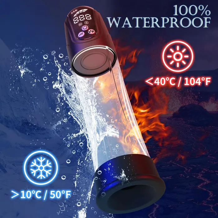 Submersible Automatic Penis Enlargement Pump with 4 Pressure Settings 4 Suction Modes Adorime Male Sex Toys