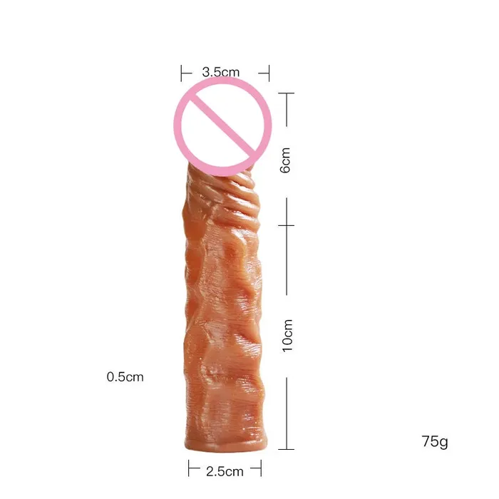 Domlust Male Sex Toys Realistic Dildo Cock Sleeve Male Sex Toys Condom Penis Extender Vagnia Anal Stimulator