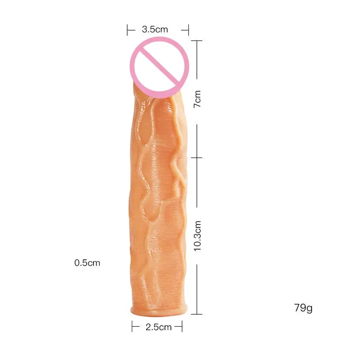 Domlust Male Sex Toys Realistic Dildo Cock Sleeve Male Sex Toys Condom Penis Extender Vagnia Anal Stimulator