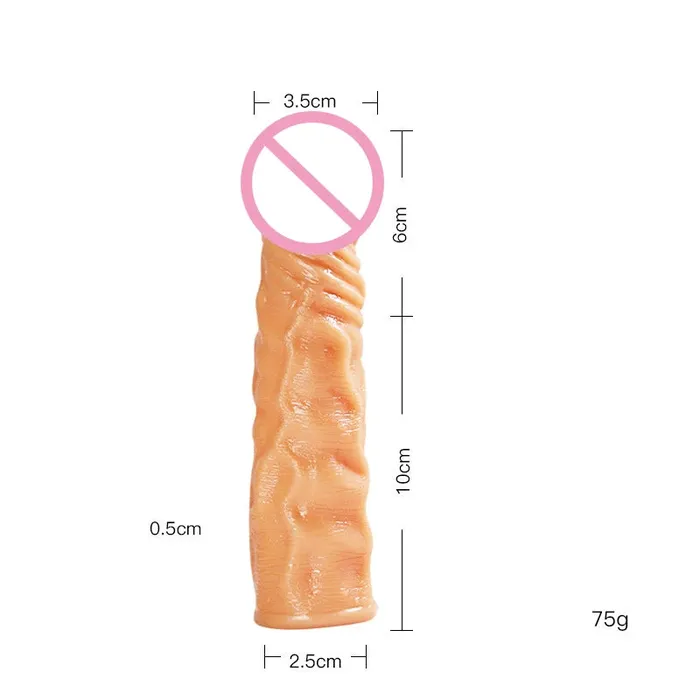 Domlust Male Sex Toys Realistic Dildo Cock Sleeve Male Sex Toys Condom Penis Extender Vagnia Anal Stimulator