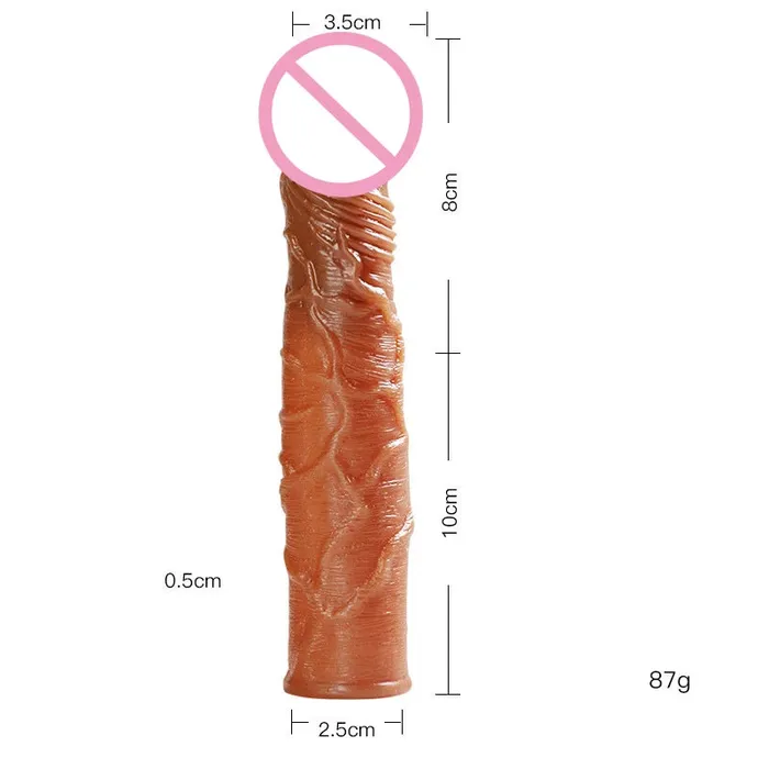 Domlust Male Sex Toys Realistic Dildo Cock Sleeve Male Sex Toys Condom Penis Extender Vagnia Anal Stimulator