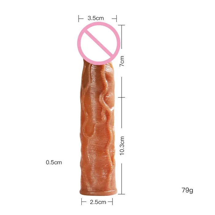 Domlust Male Sex Toys Realistic Dildo Cock Sleeve Male Sex Toys Condom Penis Extender Vagnia Anal Stimulator