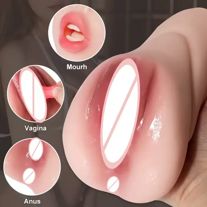 Domlust Male Sex Toys Realistic Pocket Pussy Male Masturbator Oral Sex Vagina Anal Lifelike Masturbation Cup