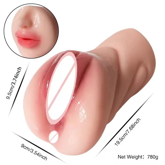 Domlust Male Sex Toys Realistic Pocket Pussy Male Masturbator Oral Sex Vagina Anal Lifelike Masturbation Cup