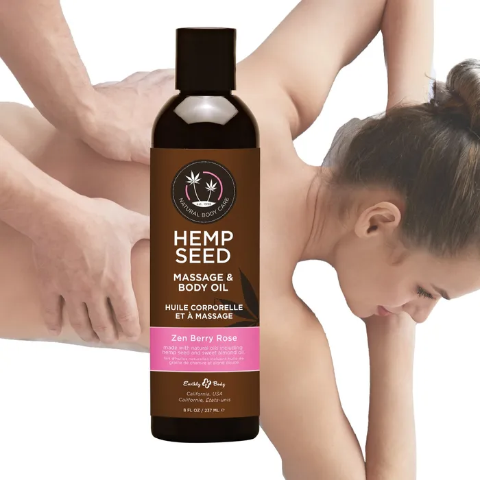 Earthly Body Couples Massage Oil Zen Berry Rose 8 fl oz 237 ml