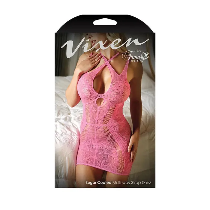 Fantasy Lingerie Vixen Sugar Coated MultiWay Strap Dress Pink LXL Fantasy Lingerie Vibrators Fantasy Lingerie Vixen Sugar Coated MultiWay Strap Dress Pink LXL Fantasy Lingerie Vibrators