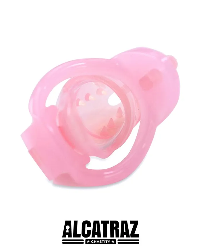 Aria Male Sex Toys 1397AR Spiked Little Sissy Cock Blocker Silicone Locking Male Chastity with Ball Divider MEGA Deal