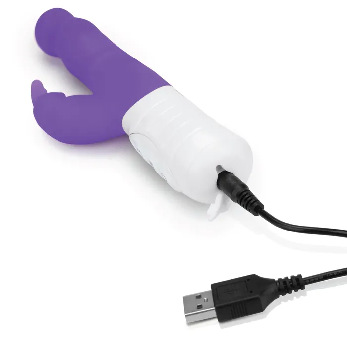 Rabbit Essentials Slim Shaft Rabbit Vibrator with Rotating Beads Female Sex Toys