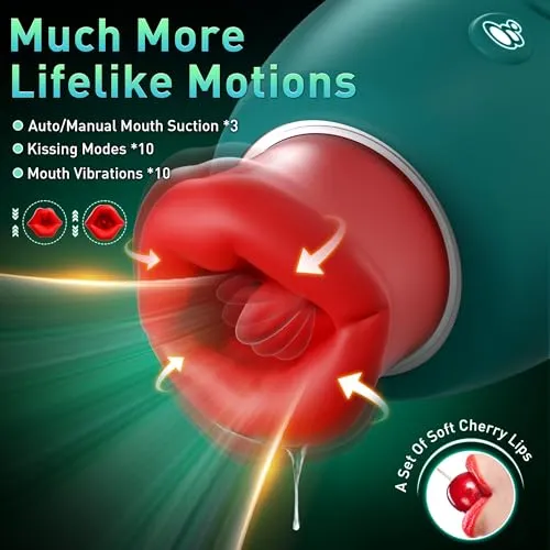 Couples Lurevibe 4 IN 1 Rose Sex Toy Adult Toys Licking Vibrater with 10 Mouth Kissing Vibrations Lurevibe